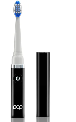 Vista 2 de Cepillo de dientes eléctrico Pop Sonic (negro) - Cepillos de dientes de viaje con batería AAA Cepillos de dientes eléctricos para niños con 2