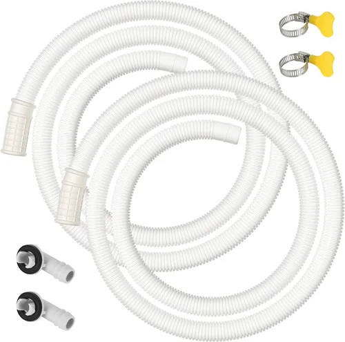 Paquete de 2 mangueras de drenaje de aire acondicionado de 5 pies, tubo de plástico para condensado de CA, manguera de drenaje de CA flexible para