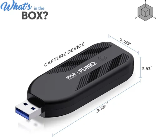 Vista 7 de Pyle Tarjeta de captura HDMI de EE. UU. - Camera Link 4K USB3.1 GEN1 Grabación de audio y video HDMI a USB a través de videocámara DSLR Action Cam