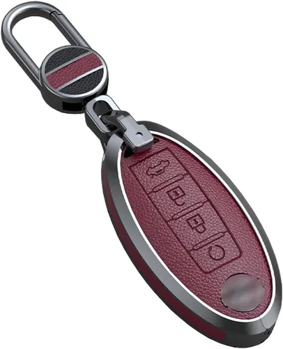 Vista 7 de ontto Funda inteligente para llave compatible con Nissan Altima Maxima Murano Rogue Sentra 370z piel negra