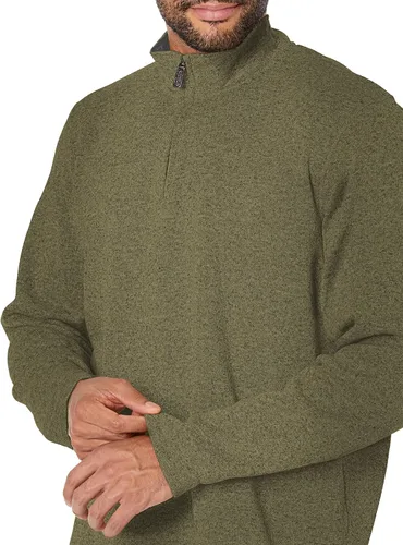 Vista 3 de Wrangler Authentics - Suéter de vellón de manga larga con cremallera de un cuarto para hombre
