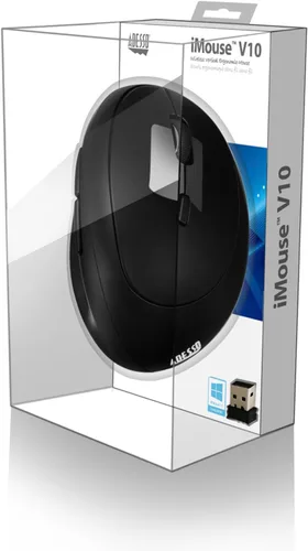 Vista 7 de Adesso iMouse V10 - Mini mouse ergonómico vertical inalámbrico iMouse V10-2.4GHz, 800/1200/1600 DPI, Ergo Mouse con 6 botones