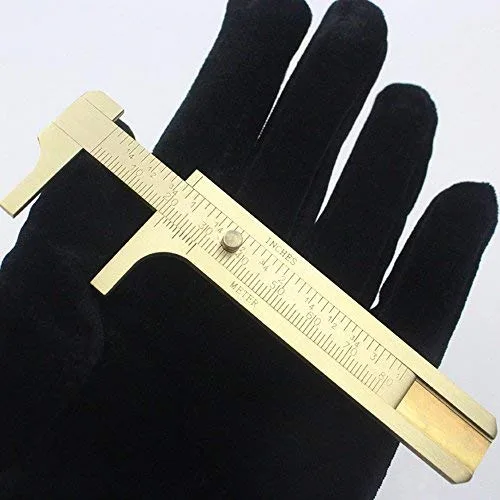 Vista 6 de Mini pinza deslizante de latón de 3.150 in de doble escala para medir piedras preciosas y componentes de joyería