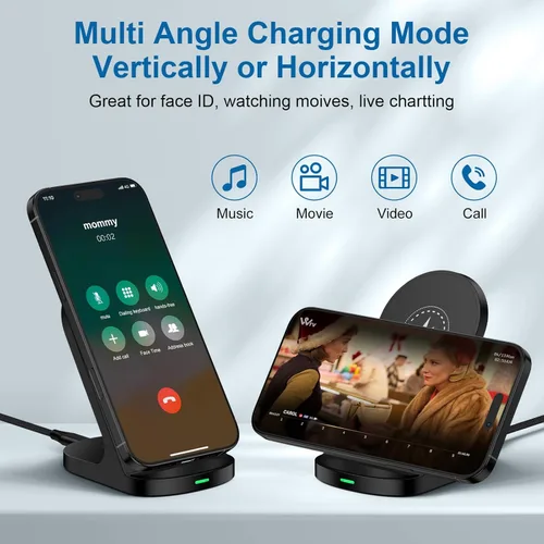 Vista 3 de Cargador inalámbrico Samsung con soporte de carga rápida, cargador de teléfono inalámbrico para estación de carga Android Galaxy S26 Ultra S25 FE