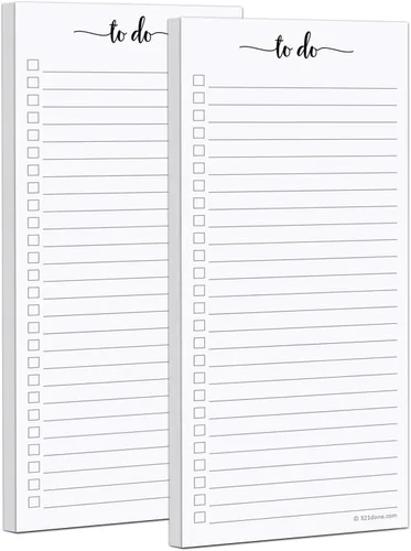 Vista 10 de 321Done (1 paquete de 2 bloc de notas para hacer (1) para comprar lista, paquete de 2 – 3.7 x 8.5 pulgadas