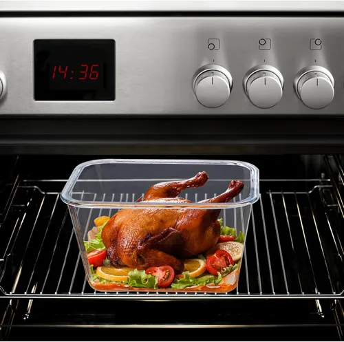 Vista 3 de 2Pack 2600ml/88oz Large Glass Storage Containers with Lids, Meal Prep Food Container Set for Storing food, vegetables or fruits - Microwave, Oven