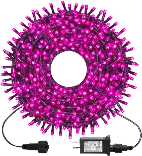 Vista 11 de kemooie 300 luces LED verdes de Navidad, 99 pies, 8 modos de parpadeo, enchufables, tira de luces de alambre verde, luces de Navidad impermeables