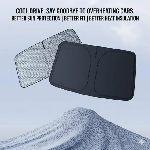 Vista 6 de Automotive Windshield Sun Shade for Honda HR-V 2023 2024 2025 2026, Front Window Heat Blocker Graphene Cooling Rays Reflector Opaque Foldable,L