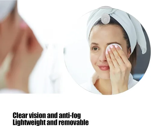 Vista 2 de Espejo de ducha sin niebla para afeitarse, espejo plano antivaho e inastillable, accesorios de baño para hombres, espejo de baño para ducha
