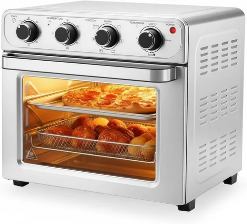 Vista 10 de HealSmart Horno freidora de aire digital 12 en 1 de 6.34 cuartos de galón, horno de convección multifunción de 1700 W con ventana de visión, cesta