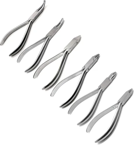 Alicates de ortodoncia dental Juego de 6 llaves de alambre de flexión de instrumentos de acero inoxidable