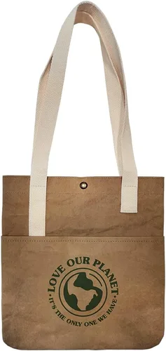 Vista 14 de Reusable Grocery Bag – Large Sustainable Washable Paper Tote with Reinforced Seams. Foldable and Durable.