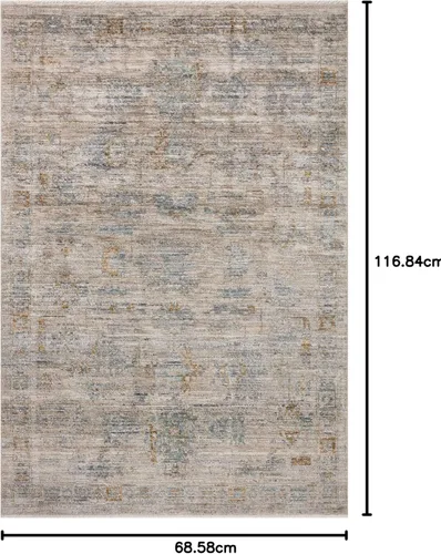 Vista 238 de Loloi Jean Stoffer Katherine Collection KES-02 Ocean/Coral 2'-7'' x 10'-0'', .25" Pile Height, Runner Rug