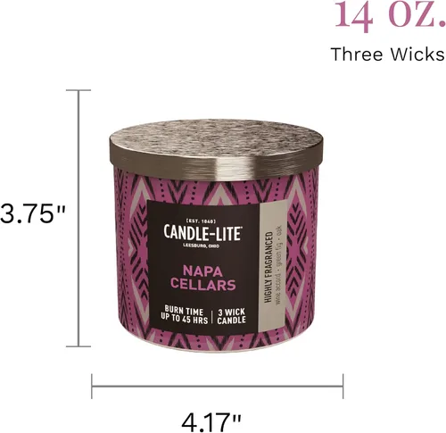 Vista 14 de CANDLE-LITE Fragancia perfumada de cerezas negras jugosas, una vela de aromaterapia de 3 mechas de 10 onzas con 20-40 horas de tiempo de combustión