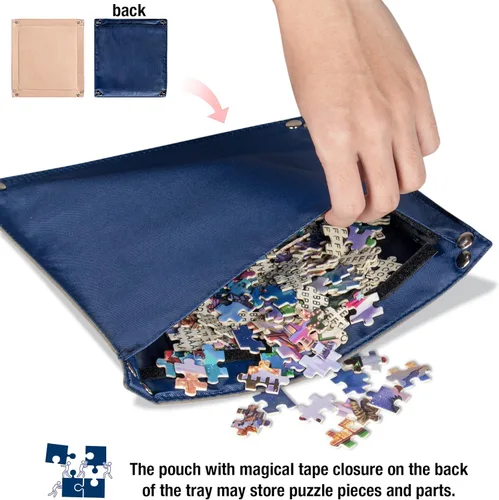 Vista 4 de Lavievert Tablero de rompecabezas de 1000 piezas con funda acolchada, funda portátil con 4 bandejas de clasificación y tabla desmontable