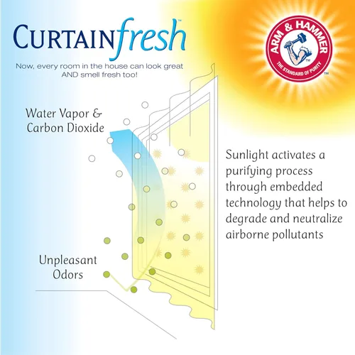 Vista 5 de CurtainFresh Cortina de gasa transparente que neutraliza el olor con ojales para ventana, para dormitorio o sala de estar (1 panel), 59 x 63 Marfil