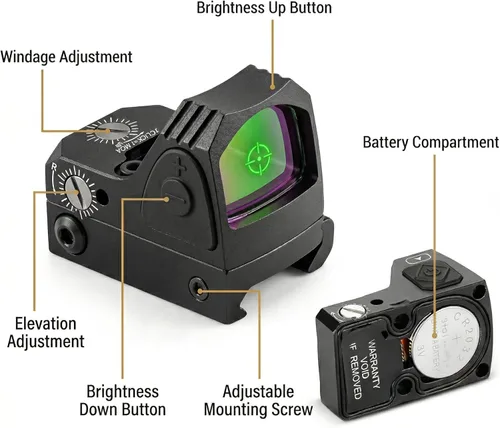 Vista 5 de GOTICAL Juego de fibra óptica mecanizada CNC mira delantera y trasera para pistolas Glock Modelos estándar