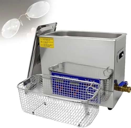 6L Ultrasonic Jewelry Cleaner with Timer & Temperature Control up to 80°C - Professional 10L Deep Cleaning Machine for Watches, Eyeglasses, and More