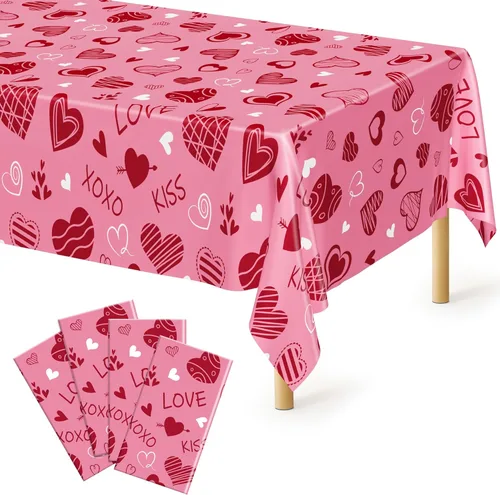 Vista 16 de 4 paquetes de manteles de plástico blanco, manteles desechables resistentes, 54 x 108 pulgadas, manteles de papel desechables para fiestas, limpieza