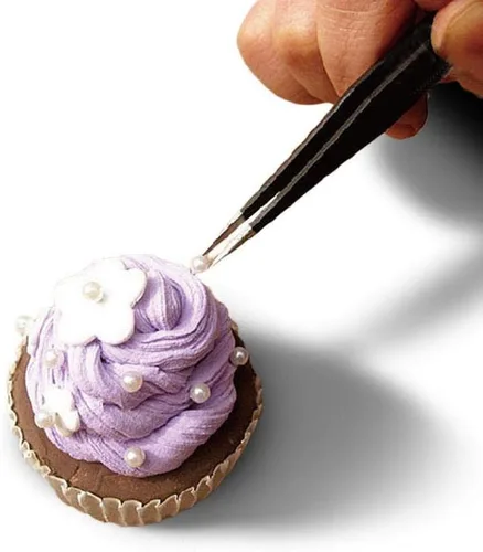 Vista 4 de COMIART CREATE COLOR LIFE Juego de 2 piezas de codo antiestático y pinzas rectas de acero inoxidable, alicates para tartas, herramienta