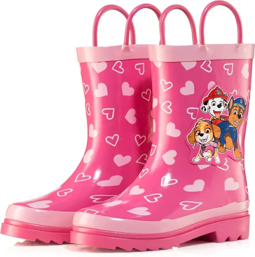 Vista 2 de Nickelodeon JoJo Siwa - Botas de lluvia de goma impermeables con asas fáciles de poner para niñas y niños pequeños