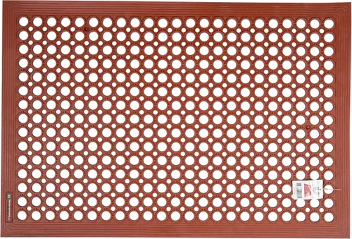 Vista 4 de Restaurantware Serve Secure - Tapete para restaurante de 36 x 24 pulgadas, 1 alfombrilla de drenaje de borde biselado, con agujeros, antideslizante