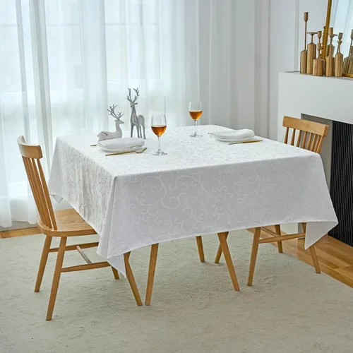 Vista 33 de Marina Decoration Mantel jacquard resistente al agua, grueso, elegante, de lujo, de lujo, con ramas de damasco, decorativo, para el hogar, cocina