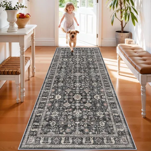 Vista 92 de Alfombra de pasillo lavable de 2 x 3: alfombras antideslizantes con parte trasera de goma, alfombra de cocina suave, alfombra pasillo estilo granja