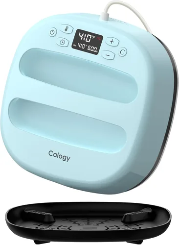 Calogy Máquina de prensa de calor para camisetas de 10 x 10 pulgadas, prensa de calor portátil rápida hasta 410 °F (210 ºC), control preciso de Azul