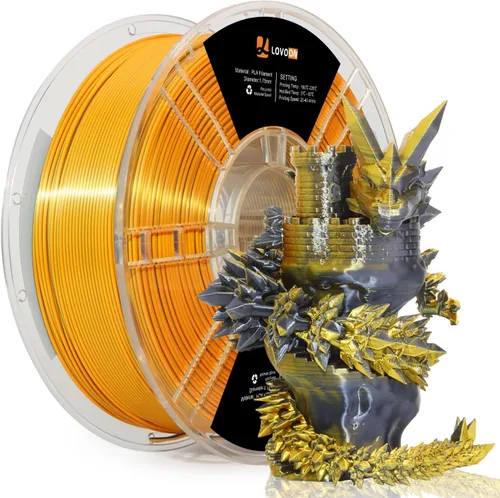 Vista 27 de LOVOON Filamento de ácido poliláctico (PLA) para impresión 3D multicolor, filamento PLA de 0.069 pulgadas, cambio de color doble por ángulo