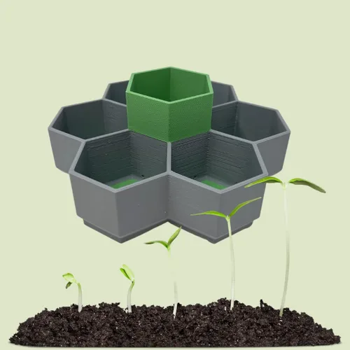 Vista 5 de Chatelet Juego de bandejas de inicio de semillas de panal Diseño de riego automático con 6 bandejas de germinación Bandeja de inicio de semillas