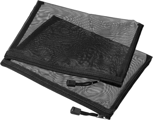 Vista 6 de MECCANIXITY Bolsas de malla con cremallera, estuche de nailon A4 con cremallera, bolsillos de almacenamiento para accesorios de oficina de viaje