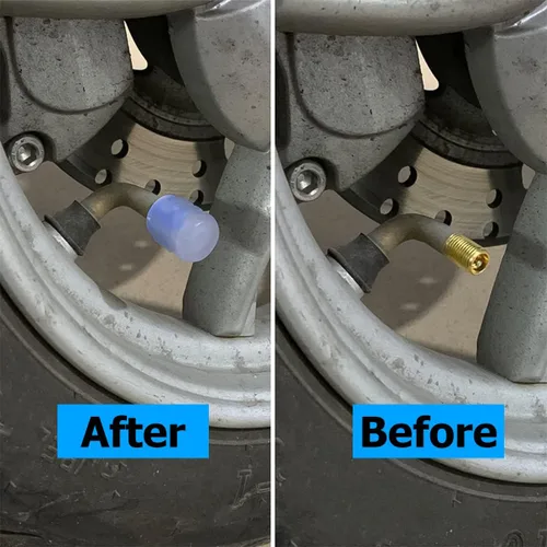 Vista 6 de Tapas fluorescentes para válvulas de neumáticos de auto, 12 tapas luminosas iluminadas para válvulas de rueda, resistentes a la corrosión que