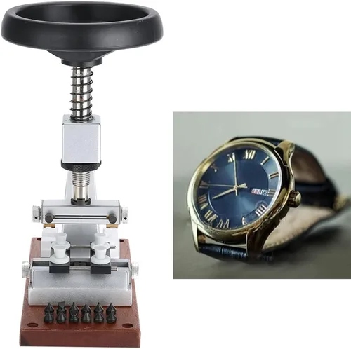 Vista 5 de Herramienta de extracción de espalda de reloj, 5700 reloj prensa caja de reloj de apertura trasera tornillo estilo ostra abridor de reloj con base