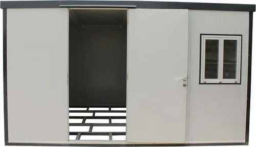 Vista 2 de Duramax Kit de cobertizo de almacenamiento (13 x 10 pies) para edificio aislado con parte superior plana para jardín, patio trasero, uso al aire