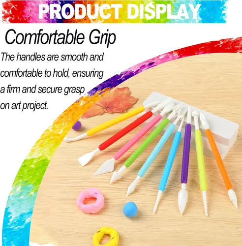 Vista 6 de LINPHCEY Herramientas de arcilla seca al aire para niños a partir de 8 años, kit de herramientas de arcilla de cerámica de plástico para esculpir