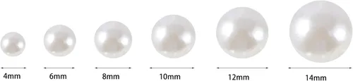 Vista 3 de 2400 cuentas de perlas para manualidades, cuentas redondas de perlas de 0.157 pulgadas con agujero para hacer joyas, manualidades, pulseras