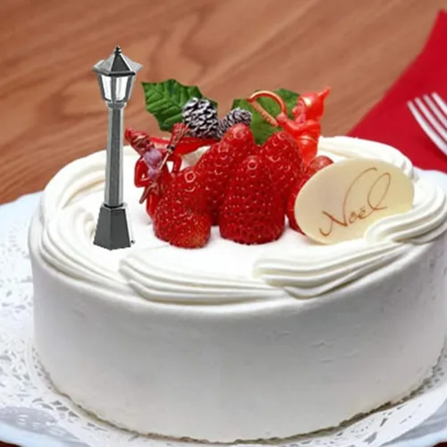 Vista 5 de BESPORTBLE 6 piezas mini modelo de luz de calle lámpara solar poste luces al aire libre camino linterna poste muñeca casa hada jardín decoraciones