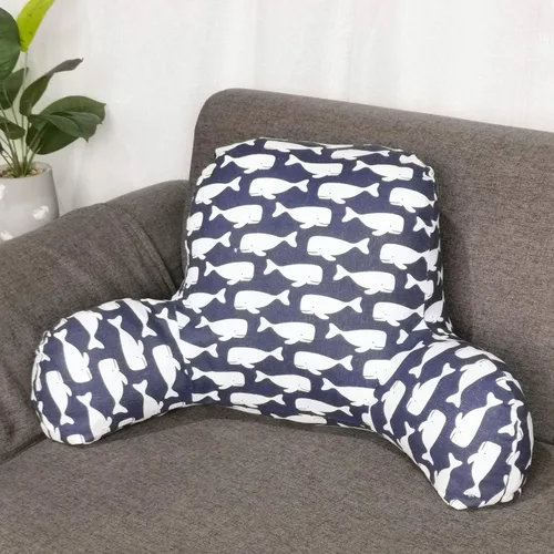 Vista 30 de Almohada de lectura estampada bohemia con brazos de apoyo, almohada suave para descansar en la cama, cojín de apoyo para la espalda para niños que