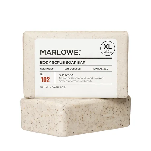 Vista 9 de MARLOWE. Jabón exfoliante corporal No. 102, 7 onzas, madera de cedro y sal marina, barra de jabón exfoliante con manteca de karité, aceite de oliva