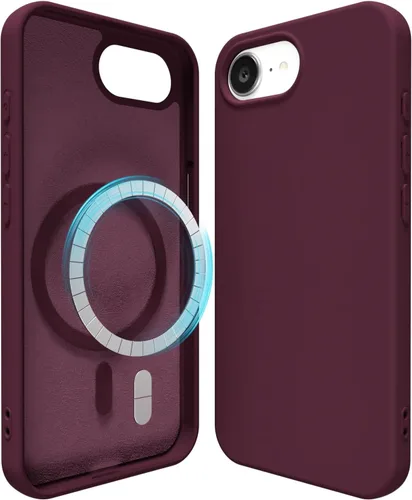 Vista 54 de oakxco Funda de silicona para iPhone 12 Pro Max, magnética, compatible con carga inalámbrica Magsafe, cubierta protectora de goma suave y delgada
