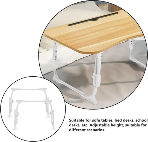 Vista 6 de MAGICLULU Pata de repuesto para escritorio de cama en forma de U plegable pata de mesa de metal ABS fuerte Metal ABS Build, Self Locking Base and
