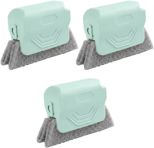 Vista 12 de Limpiador de rieles de ventana, juego de cepillos de limpieza de mano, para ranuras de deslizamiento de ventanas, líneas de lechada de azulejos