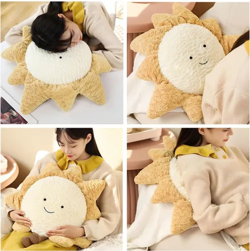 Vista 4 de Cómoda almohada de sol, estrellas, luna, cojín para sofá, precioso cojín (15.7 pulgadas, luna)